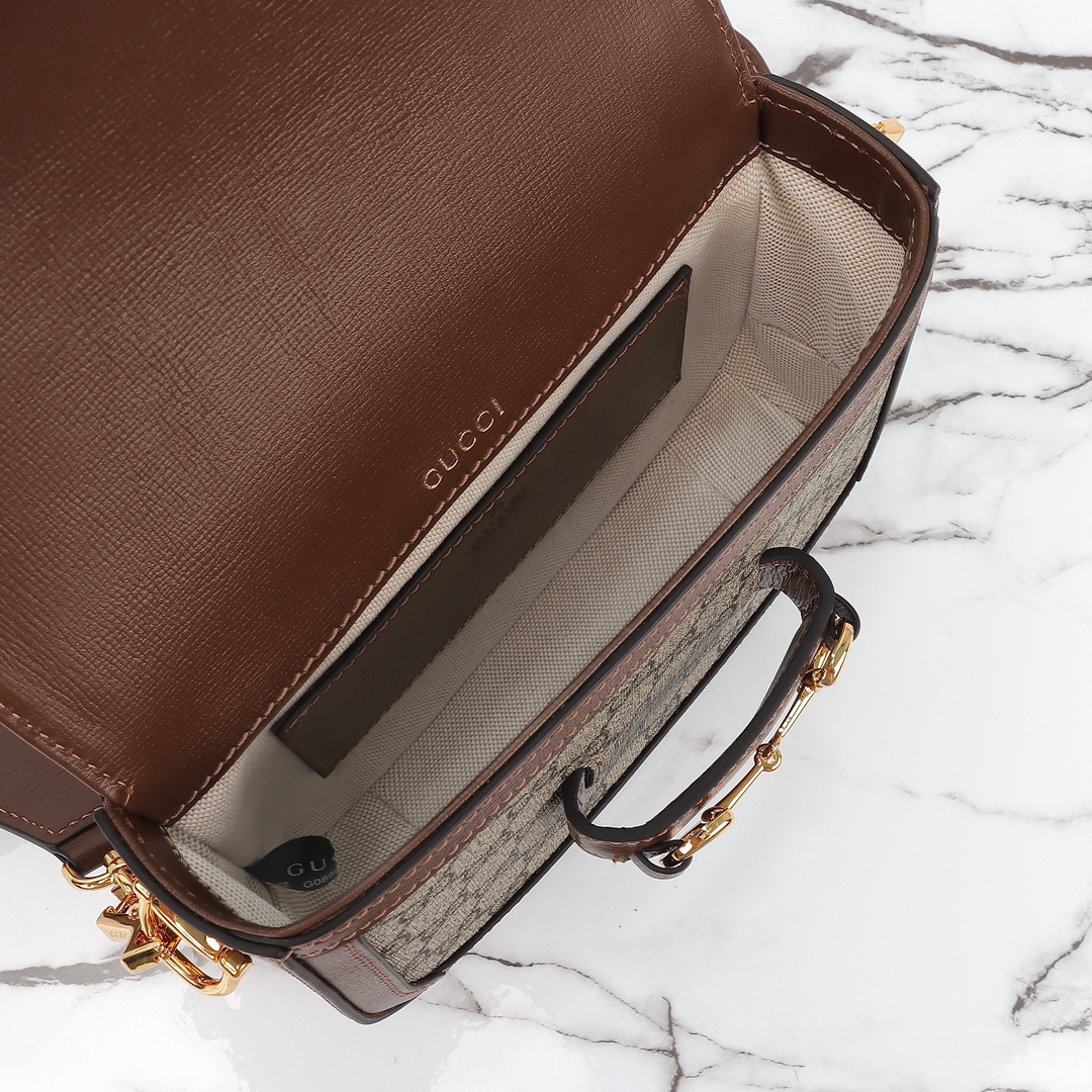 Horsebit 1955 Mini Bag GG Supreme Canvas 658574 Brown