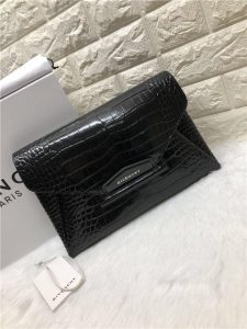 Givenchy Antigona envelope clutch Black Crocodile Embossed