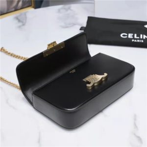 Celine Chain Shoulder Bag Triomphe 197993 Black-6.jpg