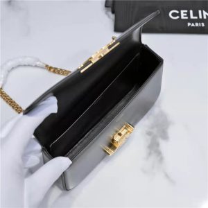 Celine Chain Shoulder Bag Triomphe 197993 Black-9.jpg