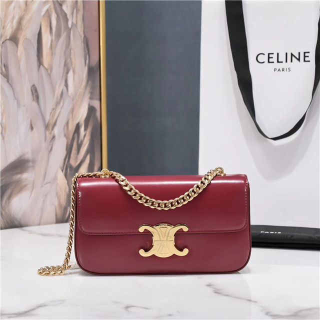 Celine Chain Shoulder Bag Triomphe 197993 Carmin-1.jpg