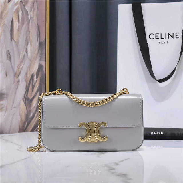 Celine Chain Shoulder Bag Triomphe 197993 Grey-1.jpg