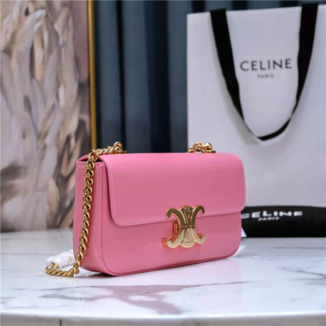 Celine Chain Shoulder Bag Triomphe 197993 Pink-2.jpg