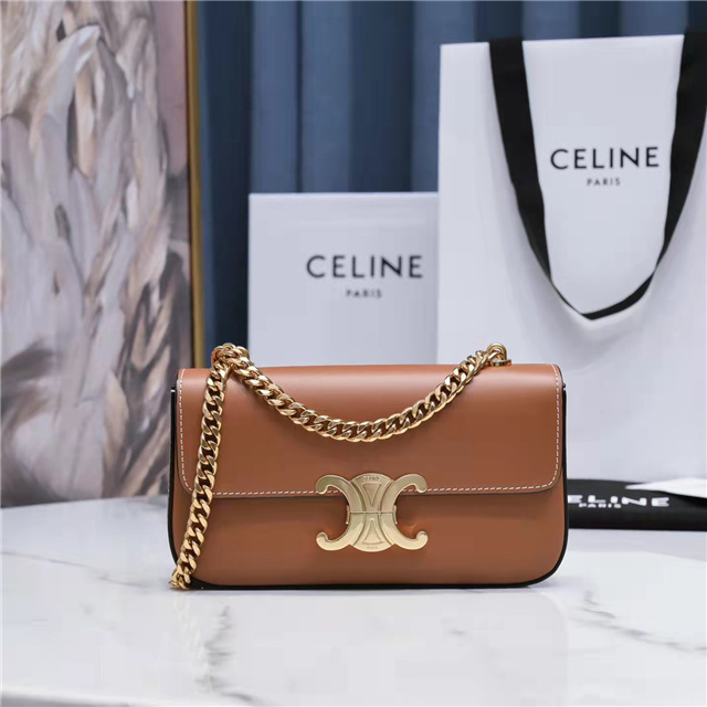 Celine Chain Shoulder Bag Triomphe 197993 Tan-1.jpg