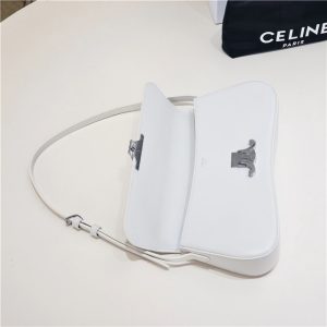 Celine Medium Lola Bag 115533 White-5