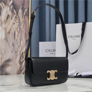 Celine Triomphe Shoulder Bag 194143 Black-2.jpg