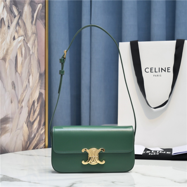 Celine Triomphe Shoulder Bag 194143 Green-1.jpg