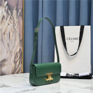 Celine Triomphe Shoulder Bag 194143 Green-2.jpg