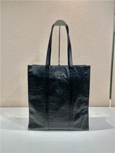 Medium Antiqued Nappa Leather Tote Bag 1BG587 Black-2.jpg