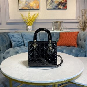 Medium Lady Dior Bag M0565 Black Patent-1.jpg