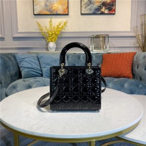 Medium Lady Dior Bag M0565 Black Patent-3.jpg