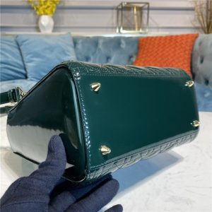 Medium Lady Dior Bag M0565 Green Patent-4.jpg