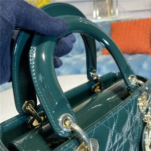 Medium Lady Dior Bag M0565 Green Patent-5.jpg