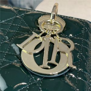 Medium Lady Dior Bag M0565 Green Patent-6.jpg