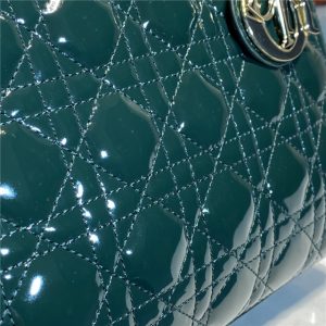 Medium Lady Dior Bag M0565 Green Patent-7.jpg