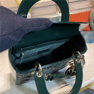 Medium Lady Dior Bag M0565 Green Patent-8.jpg