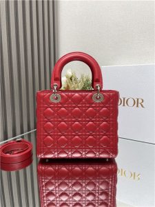 Medium Lady Dior Bag M0565 Red Lambskin-3.jpg
