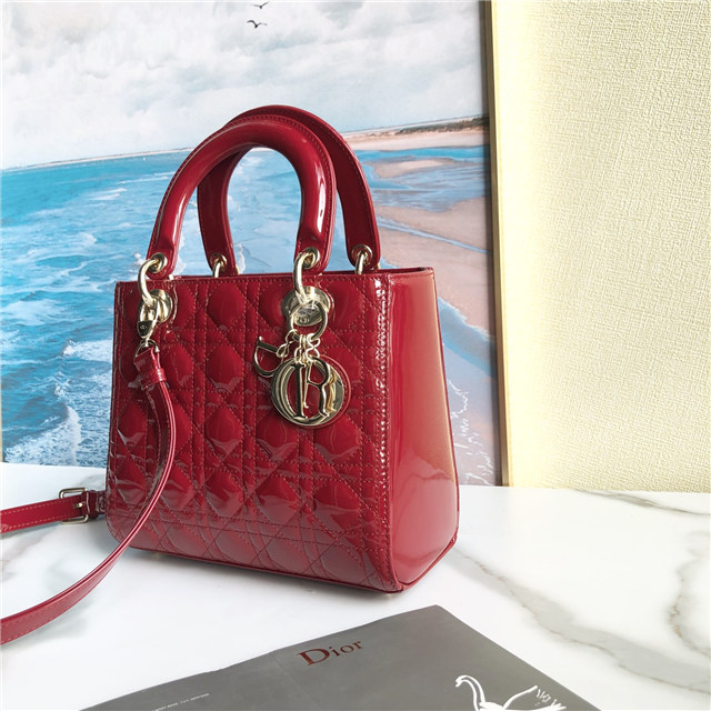 Medium Lady Dior Bag M0565 Red Patent-2.jpg