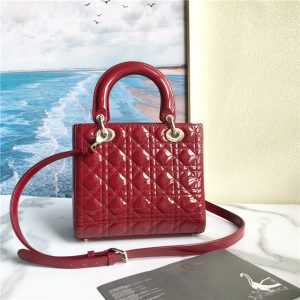 Medium Lady Dior Bag M0565 Red Patent-3.jpg