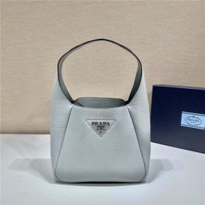 Prada Leather Handbag 1BC127 Light Grey-1.jpg