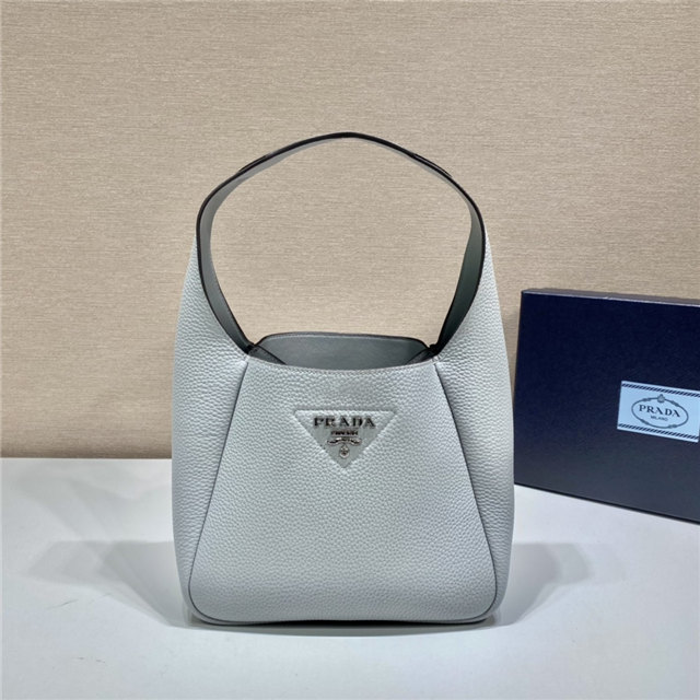 Prada Leather Handbag 1BC127 Light Grey