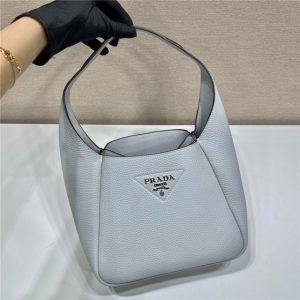 Prada Leather Handbag 1BC127 Light Grey-4.jpg