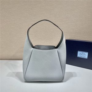Prada Leather Handbag 1BC127 Light Grey-5.jpg