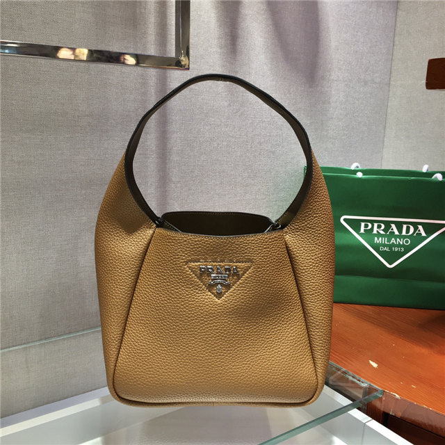 Prada Leather Handbag 1BC127 Tan
