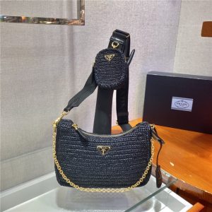 Prada Re-Edition 2005 Raffia Bag 1BH204 Black-1.jpg