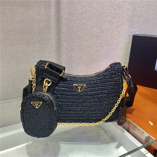 Prada Re-Edition 2005 Raffia Bag 1BH204 Black-2.jpg