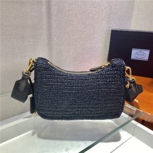Prada Re-Edition 2005 Raffia Bag 1BH204 Black-5.jpg