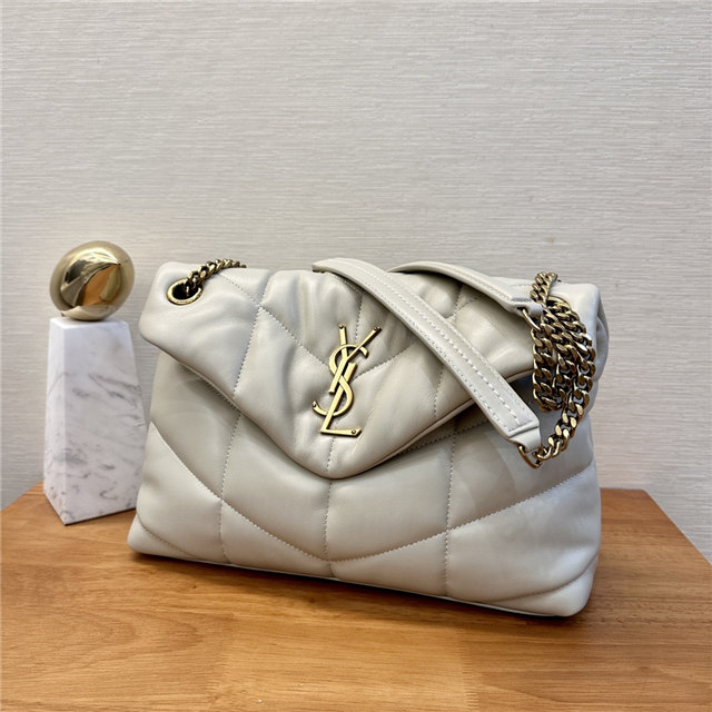 YSL Puffer Small Bag 8476 WhiteGold