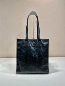 Small Antique Nappa Leather Tote 1BG459 Black-2.jpg