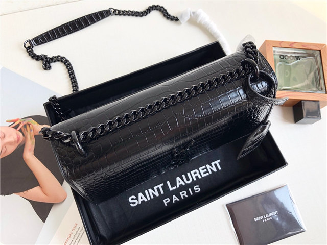 Sunset Medium 442906 Black Crocodile Embossed LeatherBlack-2.jpg