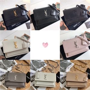 Sunset Medium 442906 Black Crocodile Embossed LeatherGold-10.jpg