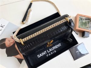 Sunset Medium 442906 Black Crocodile Embossed LeatherGold-2.jpg