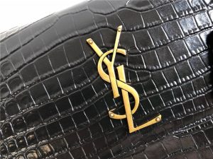 Sunset Medium 442906 Black Crocodile Embossed LeatherGold-6.jpg