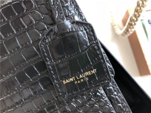 Sunset Medium 442906 Black Crocodile Embossed LeatherGold-7.jpg