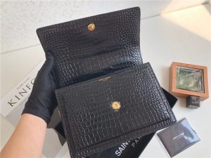 Sunset Medium 442906 Black Crocodile Embossed LeatherGold-8.jpg
