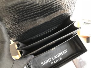 Sunset Medium 442906 Black Crocodile Embossed LeatherGold-9.jpg