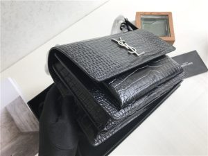 Sunset Medium 442906 Black Crocodile Embossed LeatherSilver-2.jpg