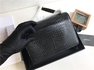 Sunset Medium 442906 Black Crocodile Embossed LeatherSilver-3.jpg