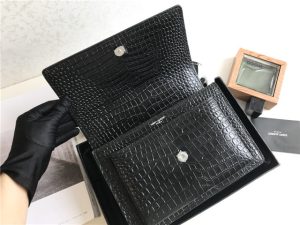 Sunset Medium 442906 Black Crocodile Embossed LeatherSilver-7.jpg