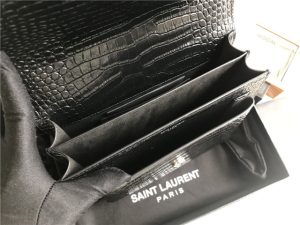 Sunset Medium 442906 Black Crocodile Embossed LeatherSilver-9.jpg