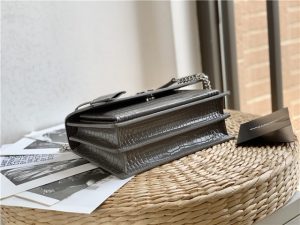 Sunset Medium 442906 Gray Crocodile Embossed LeatherSilver-6.jpg