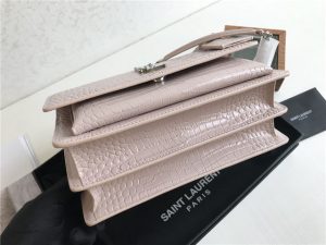 Sunset Medium 442906 Pink Crocodile Embossed LeatherSilver-4.jpg