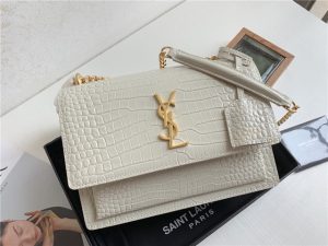 Sunset Medium 442906 White Crocodile Embossed LeatherGold-1.jpg
