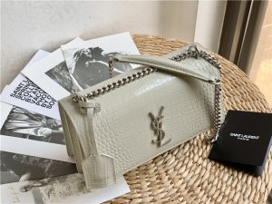 Sunset Medium 442906 White Crocodile Embossed LeatherSilver-4.jpg