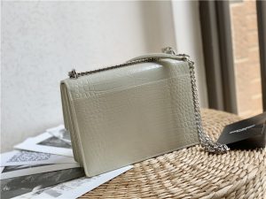 Sunset Medium 442906 White Crocodile Embossed LeatherSilver-5.jpg