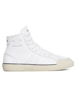 Celine Unisex As-02 Mid Low Lace-Up Celine Alan Sneakers White-1